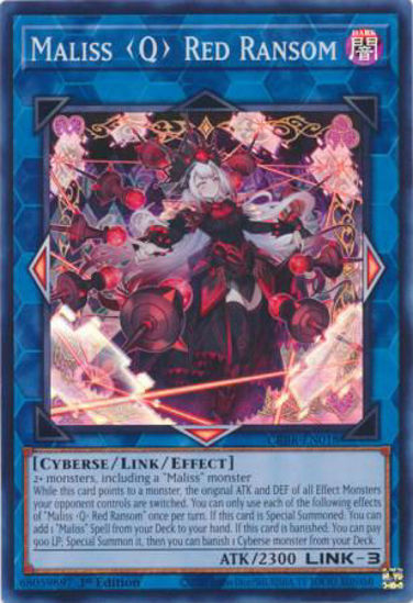 Maliss Q Red Ransom - CRBR-EN018 - Super Rare 1st Edition