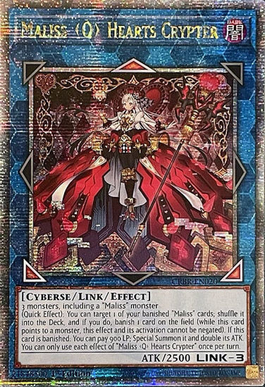 Maliss Q Hearts Crypter - CRBR-EN020 - Quarter Century Secret Rare 1st Edition