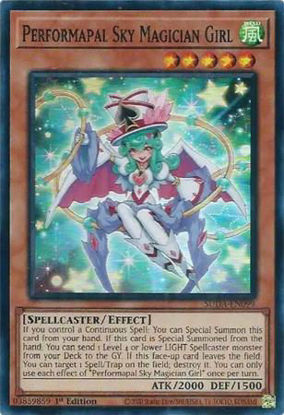 Performapal Sky Magician Girl - SUDA-EN099 - Super Rare 1st Edition