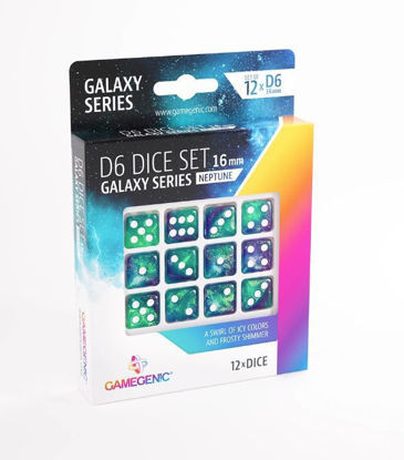 Gamegenic -  Galaxy Series - Neptune - D6 Dice Set 16  mm (12 pcs)