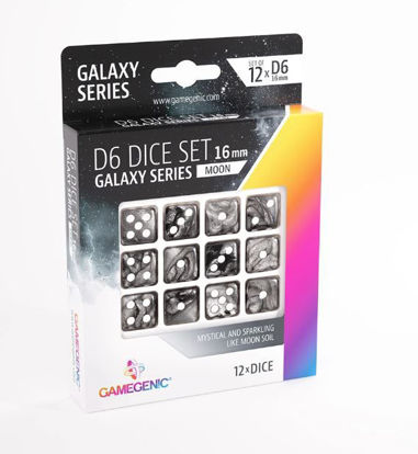 Gamegenic -  Galaxy Series - Moon - D6 Dice Set 16  mm (12 pcs)