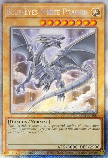 Blue-Eyes White Dragon - RA04-EN108-PSR - (V.4 - Platinum Secret Rare) 1st Edition