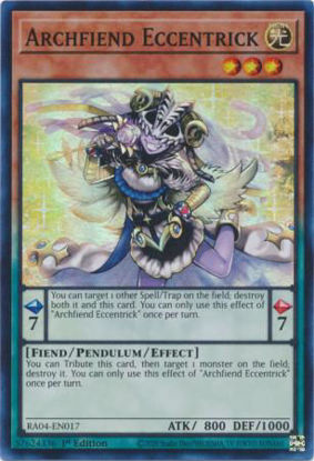 Archfiend Eccentrick - RA04-EN017-SR - (V.1 - Super Rare) 1st Edition