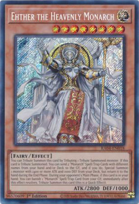 Ehther the Heavenly Monarch - RA04-EN018-SCR - (V.3 - Secret Rare) 1st Edition