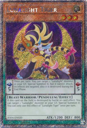Lunalight Tiger - RA04-EN020-PSR - (V.4 - Platinum Secret Rare) 1st Edition