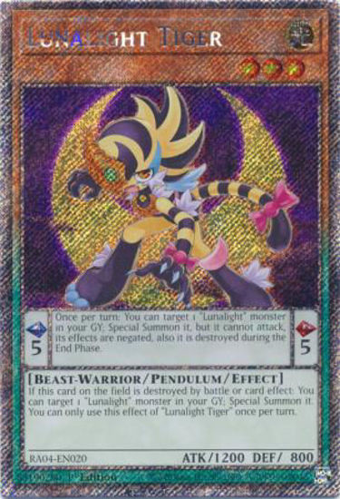Lunalight Tiger - RA04-EN020-PSR - (V.4 - Platinum Secret Rare) 1st Edition