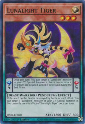 Lunalight Tiger - RA04-EN020-SR - (V.1 - Super Rare) 1st Edition