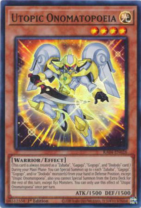 Utopic Onomatopoeia - RA04-EN028-SR - (V.1 - Super Rare) 1st Edition