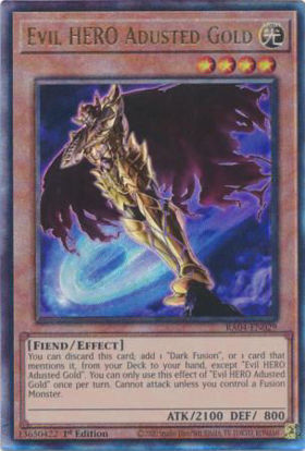 Evil HERO Adusted Gold - RA04-EN029-QCR - (V.5 - Quarter Century Secret Rare) 1st Edition