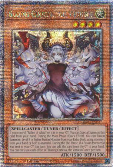 Blazing Cartesia, the Virtuous - RA04-EN041-QCR - (V.1 - Quarter Century Secret Rare) 1st Edition