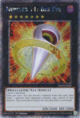 Number 11: Big Eye - RA04-EN062-SCR - (V.3 - Secret Rare) 1st Edition