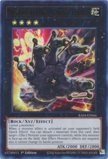 Number 106: Giant Hand - RA04-EN066-UR - (V.2 - Ultra Rare) 1st Edition