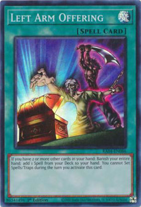 Left Arm Offering - RA04-EN086-SR - (V.1 - Super Rare) 1st Edition