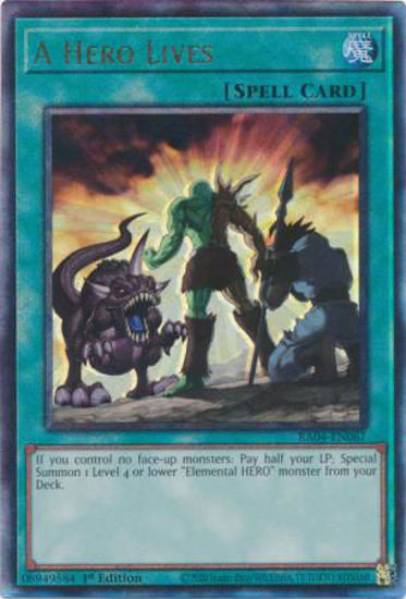 A Hero Lives - RA04-EN087-QCR - (V.5 - Quarter Century Secret Rare) 1st Edition
