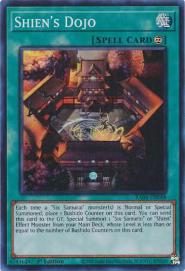 Shien's Dojo - RA04-EN088-SR - (V.1 - Super Rare) 1st Edition