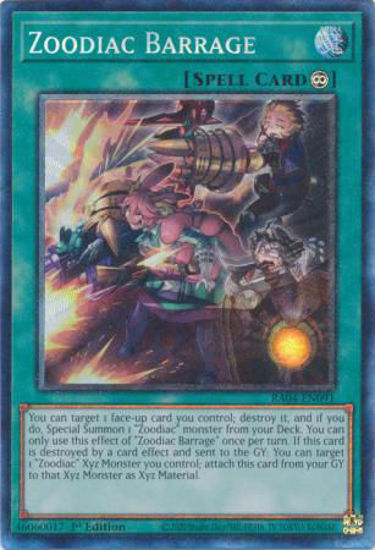 Zoodiac Barrage - RA04-EN091-CR - (V.6 - Collector's Rare) 1st Edition