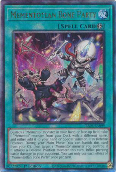 Mementotlan Bone Party - RA04-EN099-QCR - (V.5 - Quarter Century Secret Rare) 1st Edition