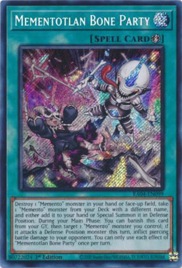 Mementotlan Bone Party - RA04-EN099-SCR - (V.3 - Secret Rare) 1st Edition