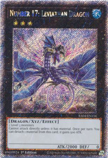 Number 17: Leviathan Dragon - RA04-EN154-PSR - (V.4 - Platinum Secret Rare) 1st Edition