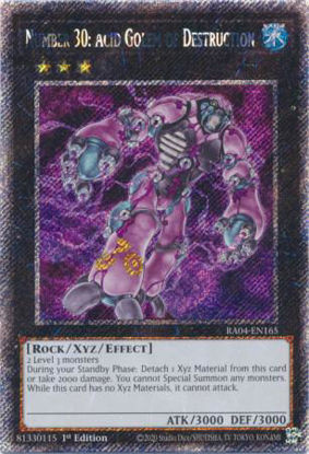 Number 30: Acid Golem of Destruction - RA04-EN165-QCR - (V.5 - Quarter Century Secret Rare) 1st Edition