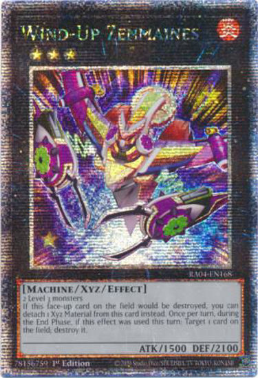 Wind-Up Zenmaines - RA04-EN168-QCR - (V.5 - Quarter Century Secret Rare) 1st Edition