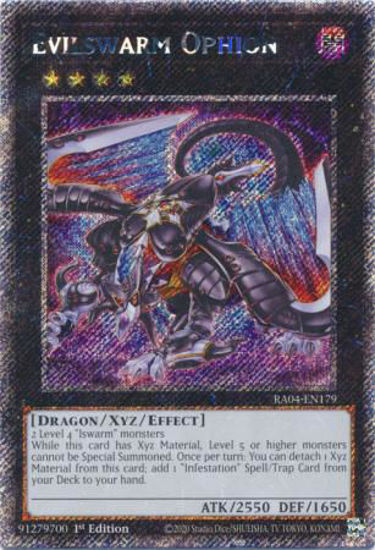 Evilswarm Ophion - RA04-EN179-PSR - (V.4 - Platinum Secret Rare) 1st Edition