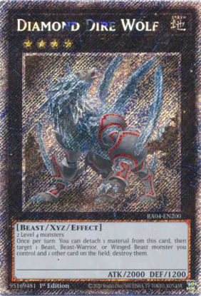 Diamond Dire Wolf - RA04-EN200-PSR - (V.4 - Platinum Secret Rare) 1st Edition