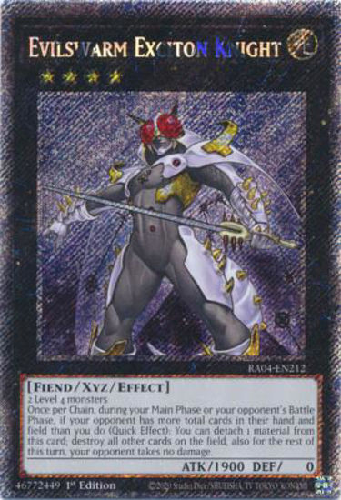 Evilswarm Exciton Knight - RA04-EN212-PSR - (V.4 - Platinum Secret Rare) 1st Edition