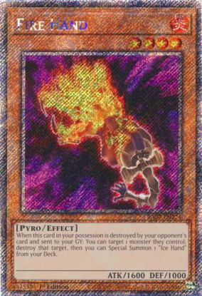 Fire Hand - RA04-EN224-PSR - (V.4 - Platinum Secret Rare) 1st Edition