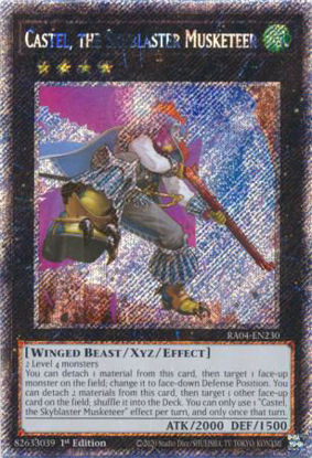 Castel, the Skyblaster Musketeer - RA04-EN230-PSR - (V.4 - Platinum Secret Rare) 1st Edition