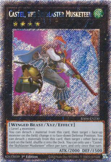 Castel, the Skyblaster Musketeer - RA04-EN230-QCR - (V.5 - Quarter Century Secret Rare) 1st Edition