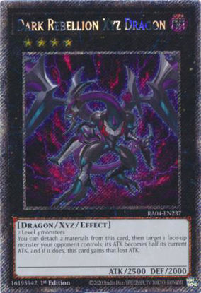 Dark Rebellion Xyz Dragon - RA04-EN237-PSR - (V.4 - Platinum Secret Rare) 1st Edition