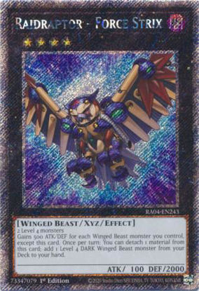 Raidraptor - Force Strix - RA04-EN243-PSR - (V.4 - Platinum Secret Rare) 1st Edition