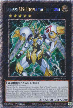 Number S39: Utopia the Lightning - RA04-EN251-PSR - (V.4 - Platinum Secret Rare) 1st Edition