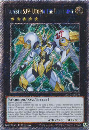 Number S39: Utopia the Lightning - RA04-EN251-PSR - (V.4 - Platinum Secret Rare) 1st Edition