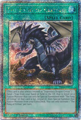 The Fang of Critias - RA04-EN255-QCR - (V.5 - Quarter Century Secret Rare) 1st Edition