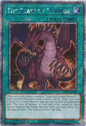 The Claw of Hermos - RA04-EN256-PSR - (V.4 - Platinum Secret Rare) 1st Edition