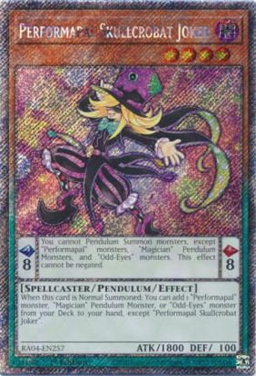 Performapal Skullcrobat Joker - RA04-EN257-PSR - (V.4 - Platinum Secret Rare) 1st Edition