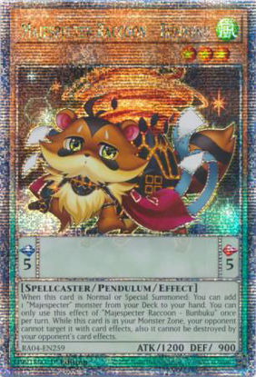 Majespecter Raccoon - Bunbuku - RA04-EN259-QCR - (V.5 - Quarter Century Secret Rare) 1st Edition