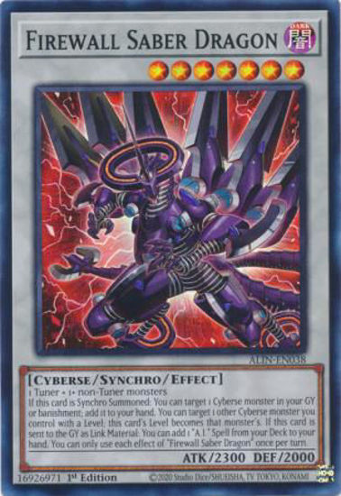 Firewall Saber Dragon - ALIN-EN038 - Super Rare 1st Edition