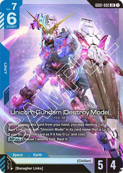 Unicorn Gundam (Destroy Mode) - GD01-002 - Legendary Rare