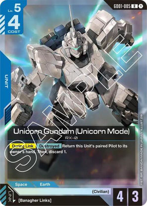 Unicorn Gundam (Unicorn Mode) - GD01-005 - Rare