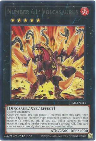 Number 61: Volcasaurus - JUSH-EN043 - Rare 1st Edition