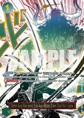 Demon Aura Nine Sword Style Asura Blades Drawn Dead Man's Game (Alternate Art) - OP12-037a - Alternate Art
