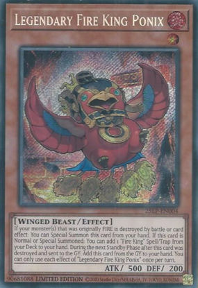 Legendary Fire King Ponix - 25LP-EN004-SCR - (V.1 - Secret Rare) 1st Edition