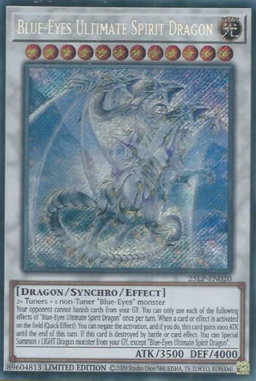 Blue-Eyes Ultimate Spirit Dragon - 25LP-EN020-SCR - (V.1 - Secret Rare) 1st Edition