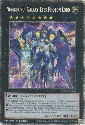 Number 90: Galaxy-Eyes Photon Lord - MP25-EN033 - Starlight Rare 1st Edition