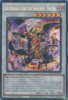 Legendary Lord Six Samurai - Shi En - MP25-EN107 - Starlight Rare 1st Edition