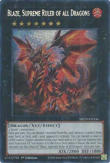 Blaze, Supreme Ruler of all Dragons - MP25-EN146 - Starlight Rare 1st Edition