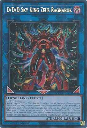 D/D/D Sky King Zeus Ragnarok - DOOD-EN049 - Secret Rare 1st Edition